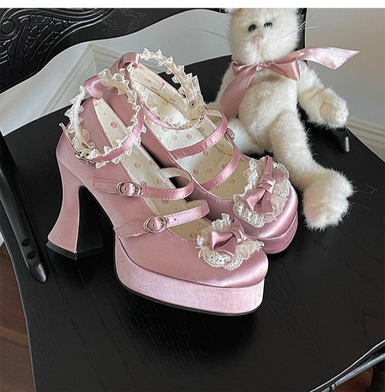 Pure Tea For Dream~Maiden Fairy Tale~Sweet Lolita Lace Shoes Thick Heel Platform Shoes