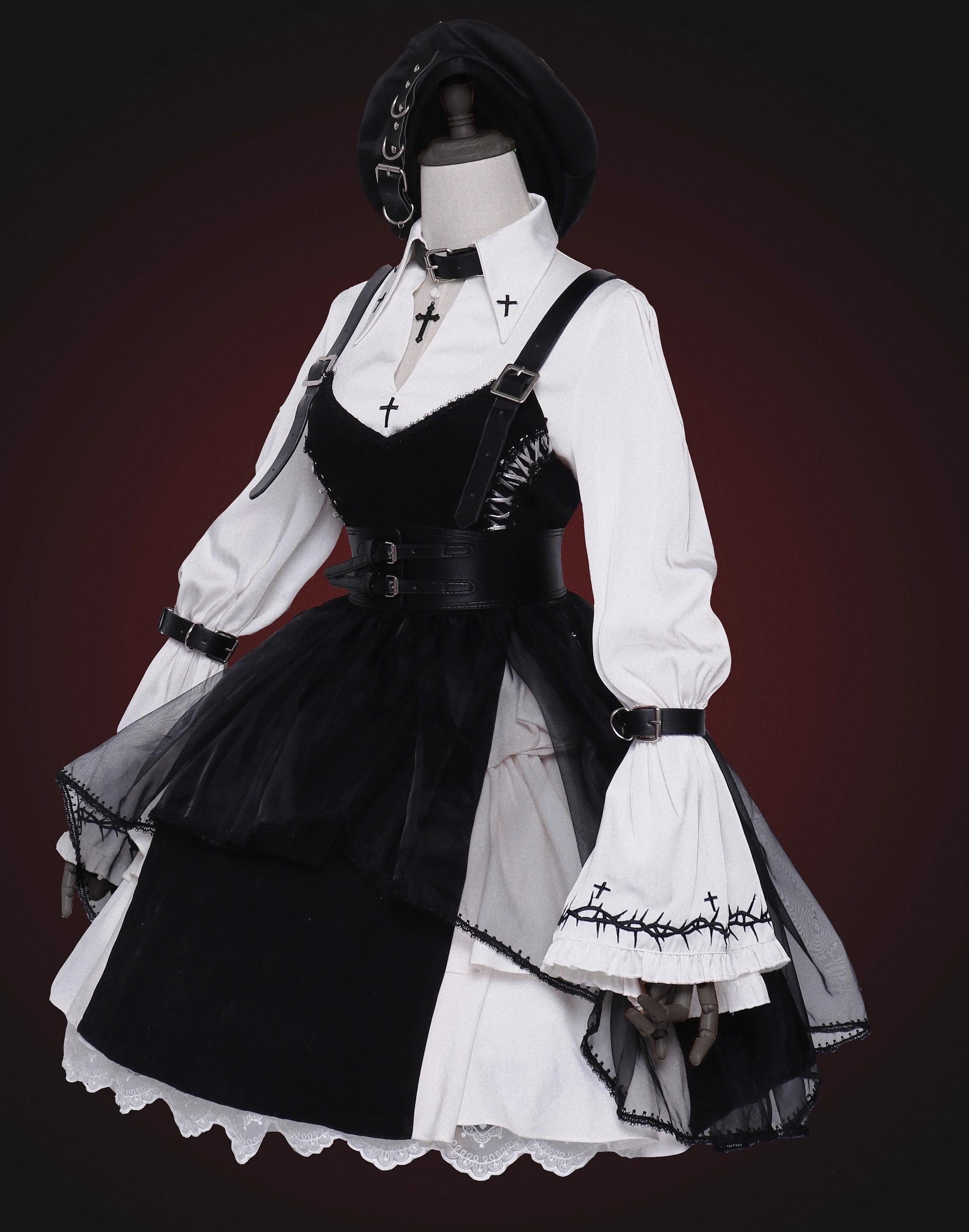 Caged Bird Hotel - Stockholm Lover - Black Gothic Lolita Corset Choker Armbands