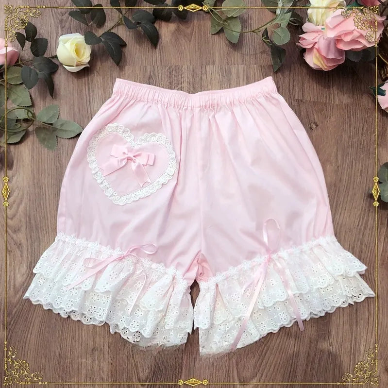 Candy Sweet~Cotton Lolita Bloomers Lace Home Shorts   