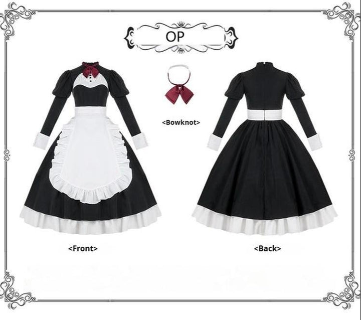 With PUJI~Night Banquet~Ouji Lolita Outfit/Maid Lolita OP Twin Lolita Suit   