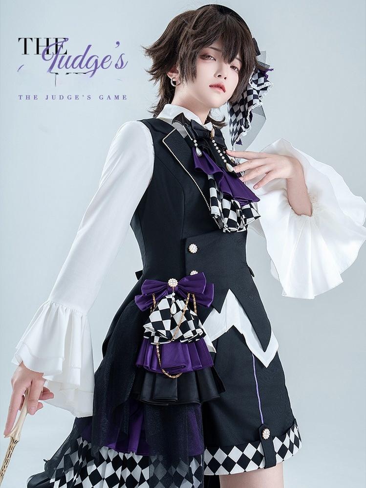 Forest Fluorescent Carps - The Judge's Game - Black Ouji Lolita Shorts Suit Prince Long Sleeved Shirt