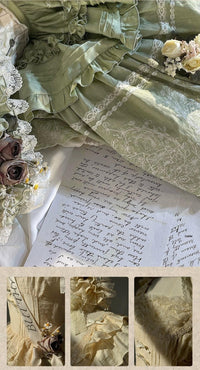 ZJstory~14-line Poem Set~Classic Lolita Separate Dress Set Tiered Ruffles Skirt