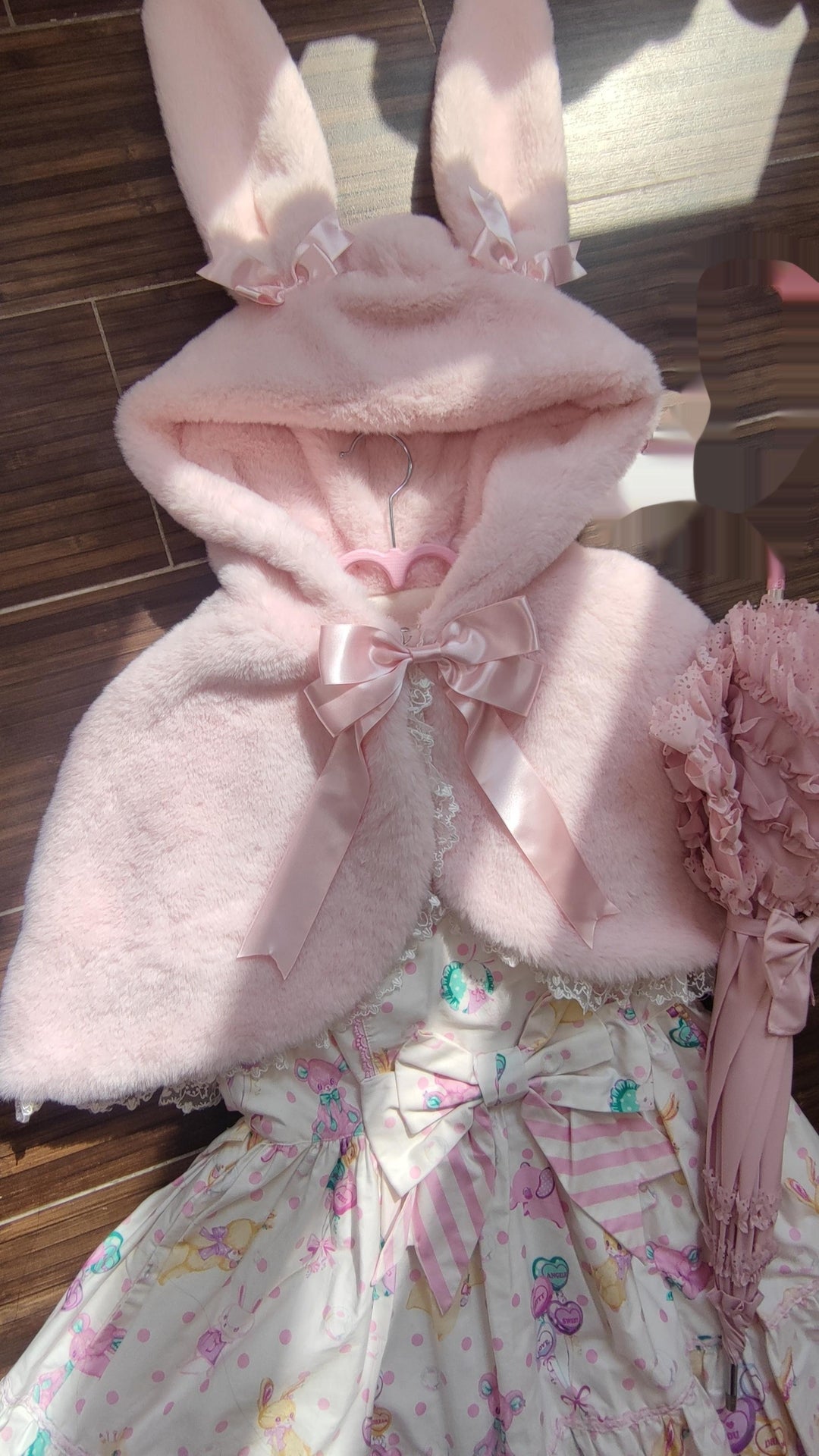 The Seventh Doll~Old School Lolita Cape Bunny Plush Short Coat 40174:654776