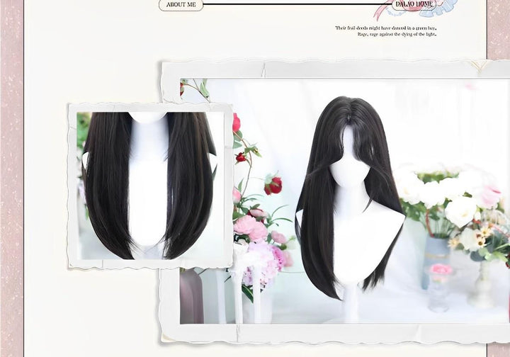 Dalao Home~2624X~Balck Lolita Wigs Long Straight Hair   