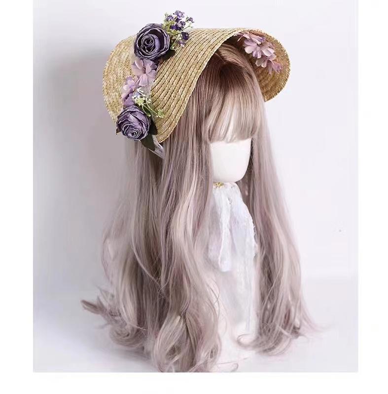 Xiaogui~Vintage Lolita Rose Charred Edge Flower BNT free size purple 