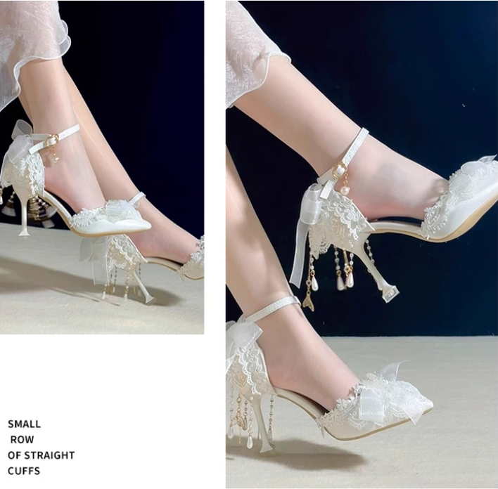 Sky Rabbit~Bridal Lolita Heels Wedding Shoes with Lace