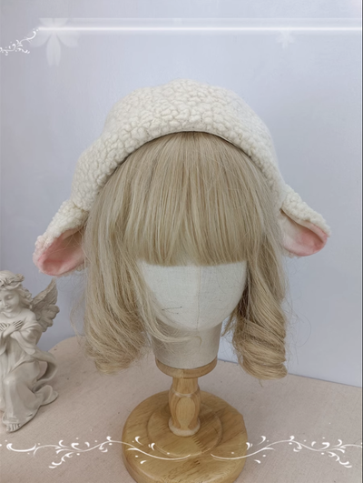 (Buyforme)Cocoa Jam~Upgrade 3D Sheep Ear Lolita Beret M（56-58cm） three-dimensional ivory sheep ears beret 