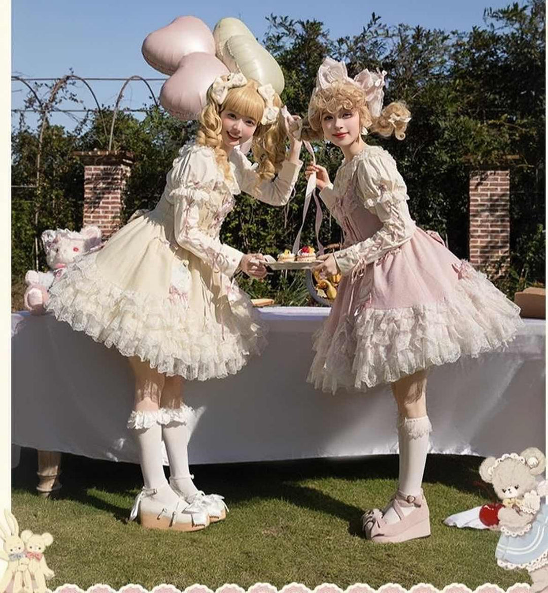 Mademoiselle Pearl~Wedding Cake~Sweet Lolita Dress Suit Printed JSK