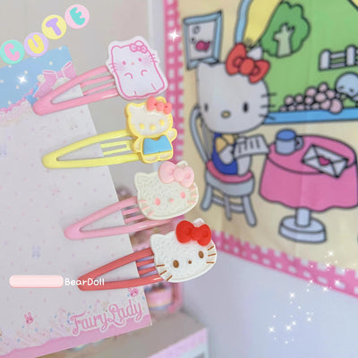 Bear Doll~Kawaii Lolita Hair Pin Adult Children Hello Kitty Hair Clip   