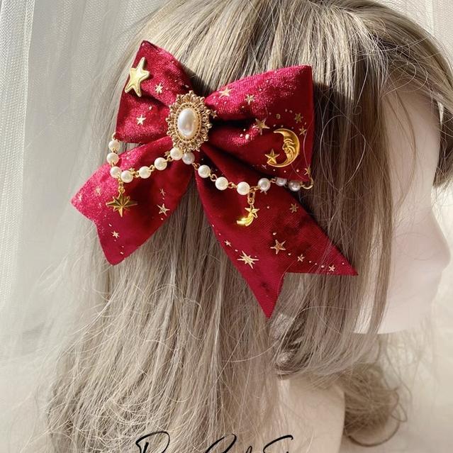Pretty Girl Lolita~Retro Lolita Velvet Burgundy Headdress Christmas   