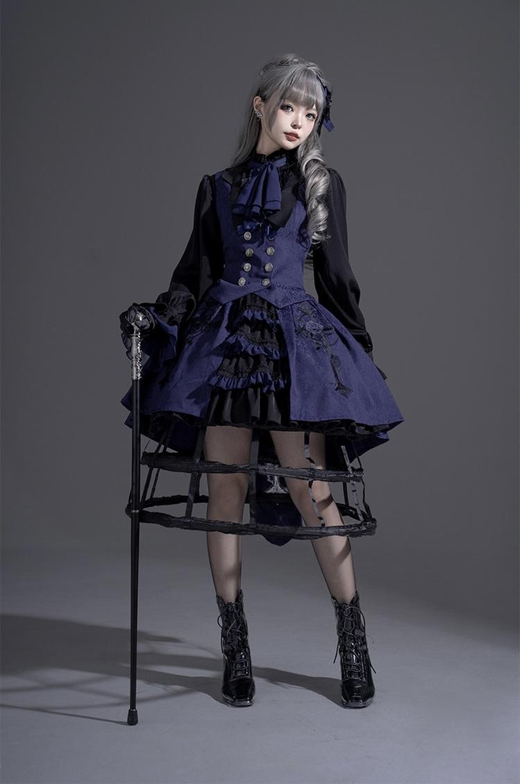 (BFM)CastleToo~Evil Twins~Ouji Lolita Dress Lolita Vest Shirt Shorts Skirt Set