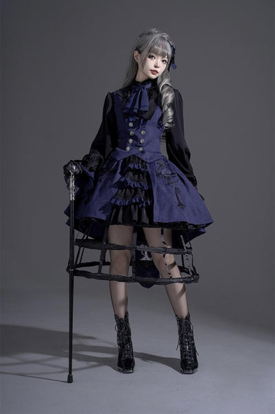 (BFM)CastleToo~Evil Twins~Ouji Lolita Dress Lolita Vest Shirt Shorts Skirt Set   