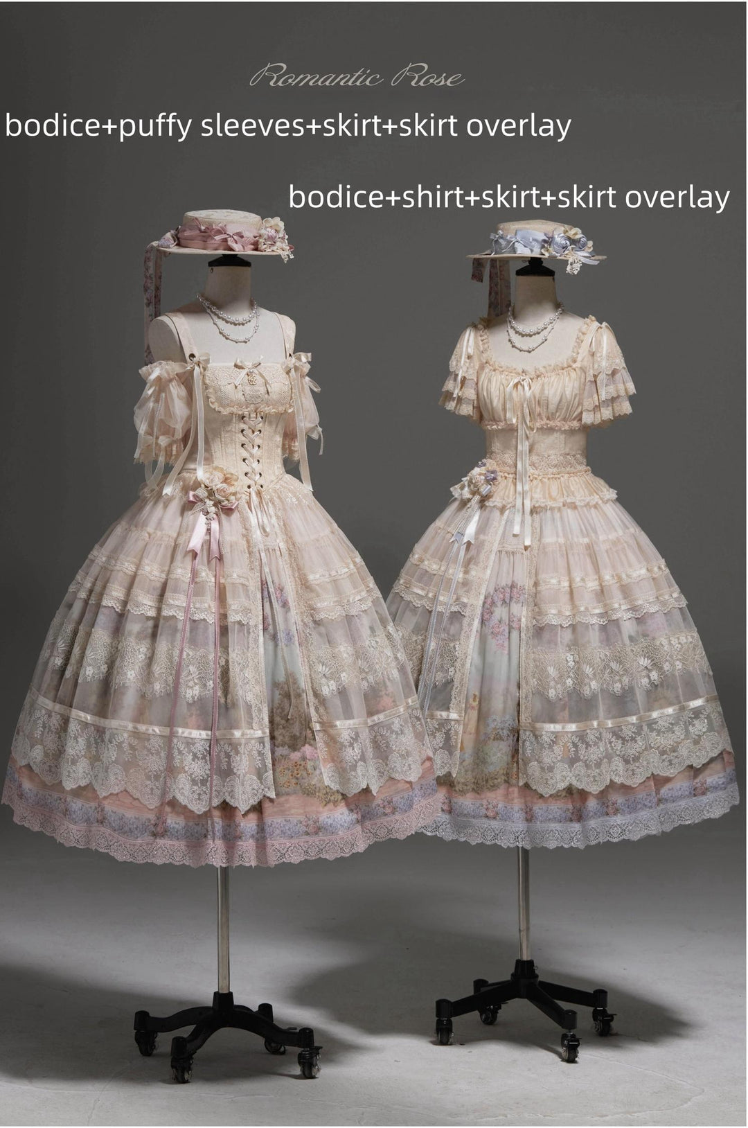 ZUOlanrichen~Romantic Rose~Classic Lolita Dress Set Printed JSK Skirt with Bodice (L M S XL XXL) 42157:729535