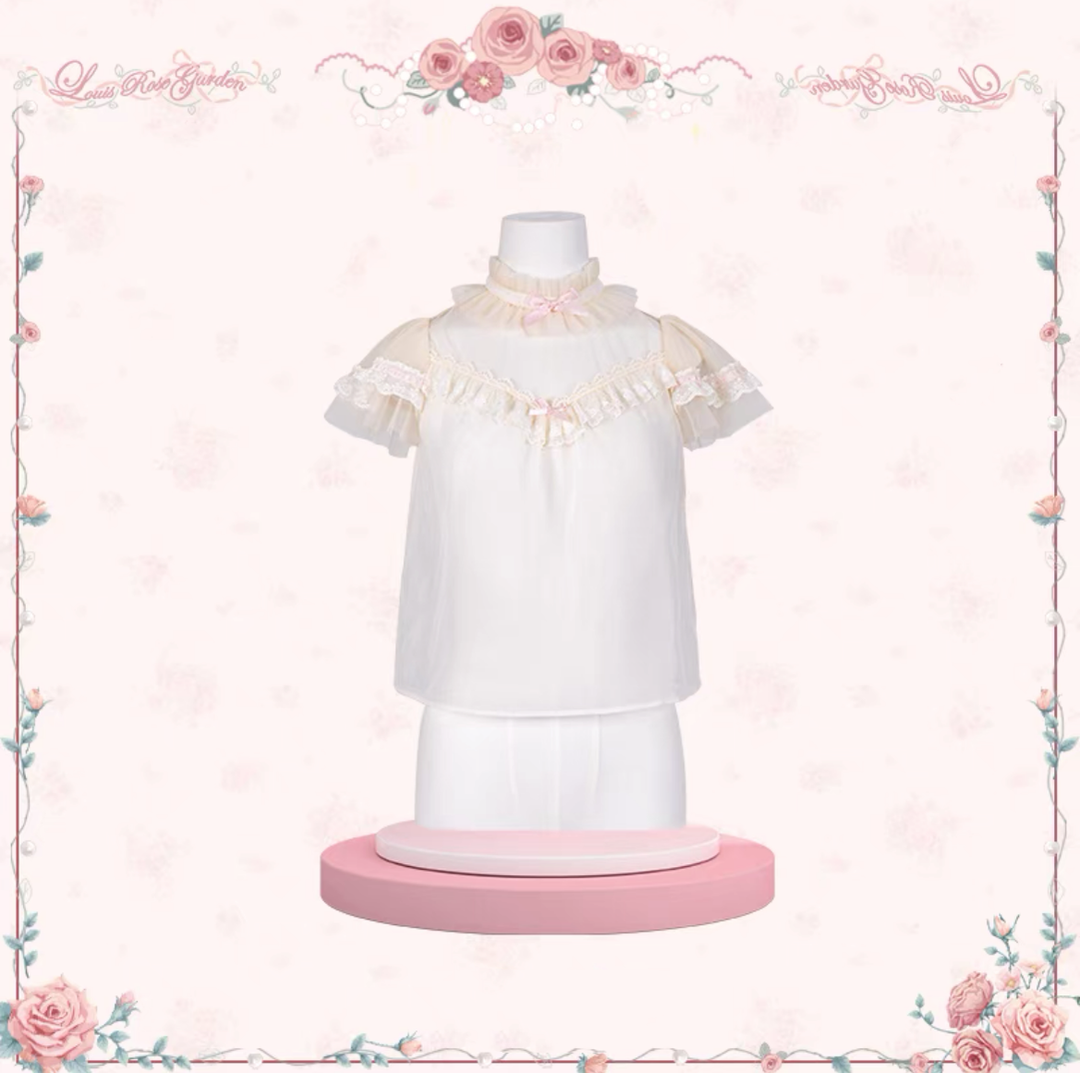 Mademoiselle Pearl~Rose Garden~Elegant Lolita Dress Bridal Floral Dress XS Mesh innerwear 
