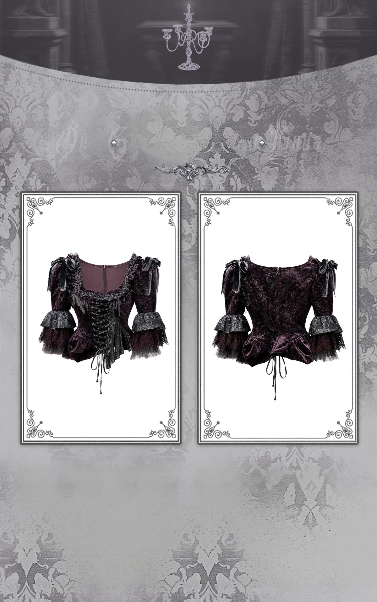 Undead's Gift - Halloween Gothic Corset, Detachable Sleeves 46023:872866