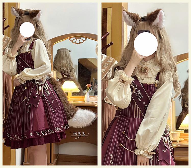 Forest Fluorescent Carps~Classic Lolita Salopette Set Violin Preppy Style Dress 32898:394596