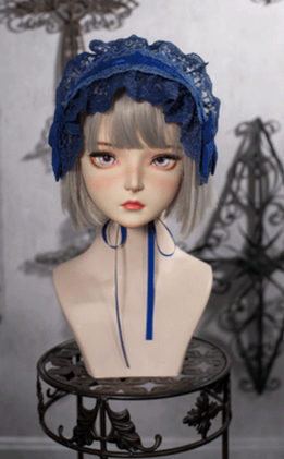 OCELOT~Contract Cross~Gothic Lolita Lace KC blue (hair bands only)  