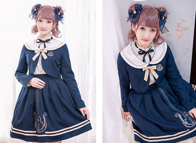 Chess Story~Preppy Style Violin Embroidery Lolita Suit   