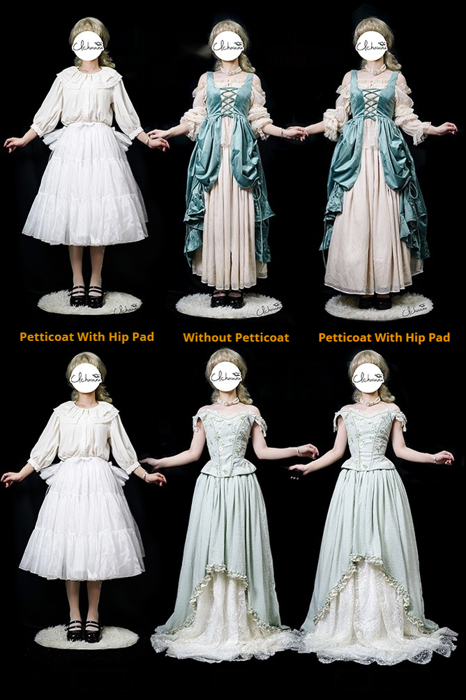 Boguta~Elegant Lolita Hip Petticoat with Detachable Hip Pad