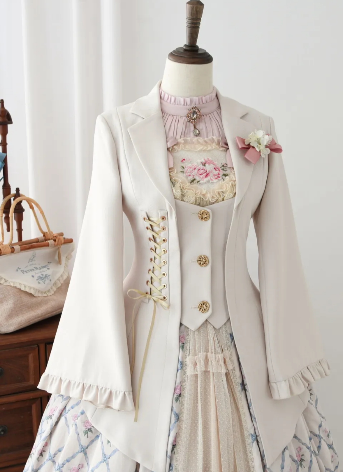 Pemberley Manor - Classic Lolita Slim Fit Coat, Notched Lapel Collar 45971:869955