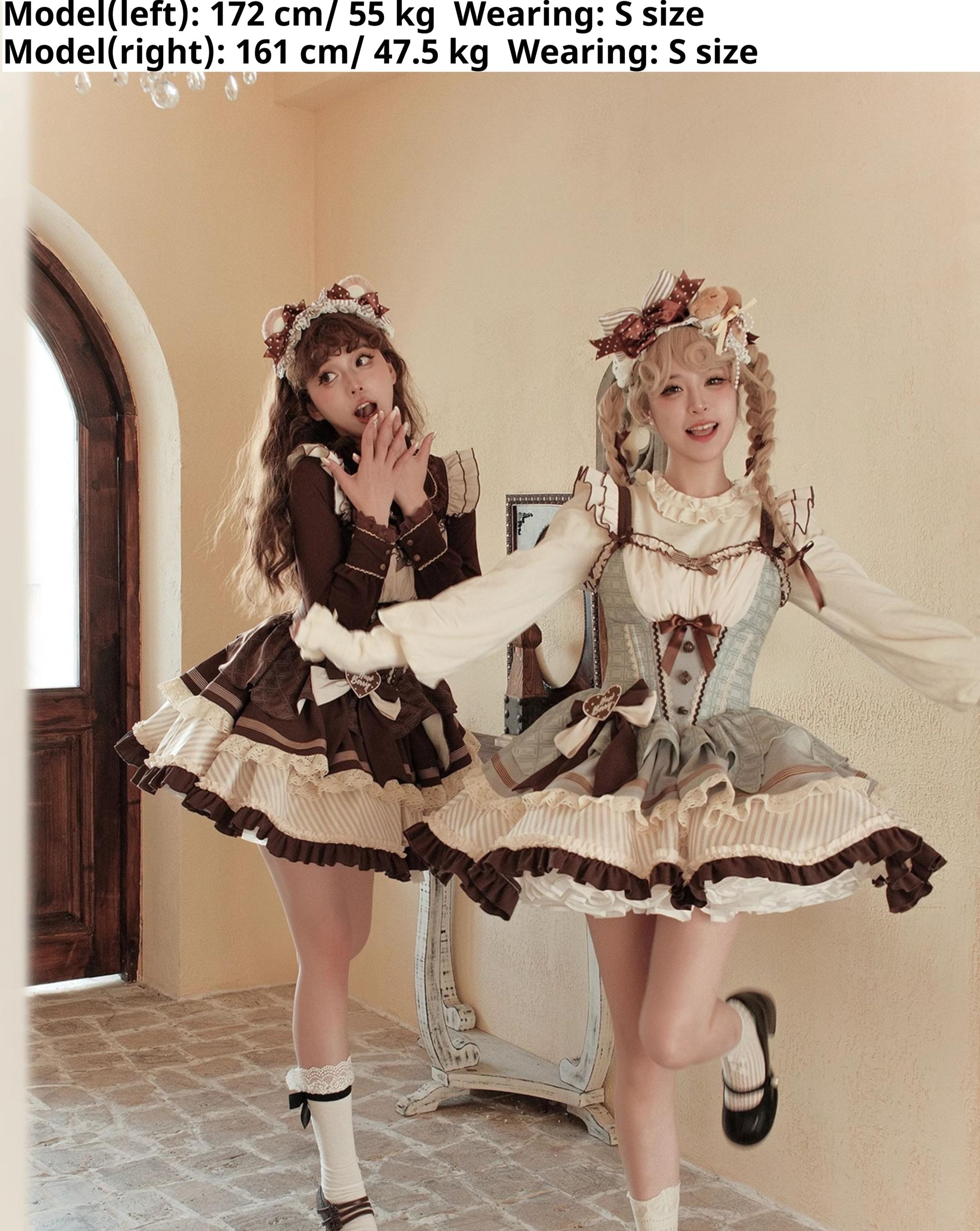 Hawthorn Berries - Thin Choco - Sweet Lolita Petite JSK Puffy Mini Dress KC