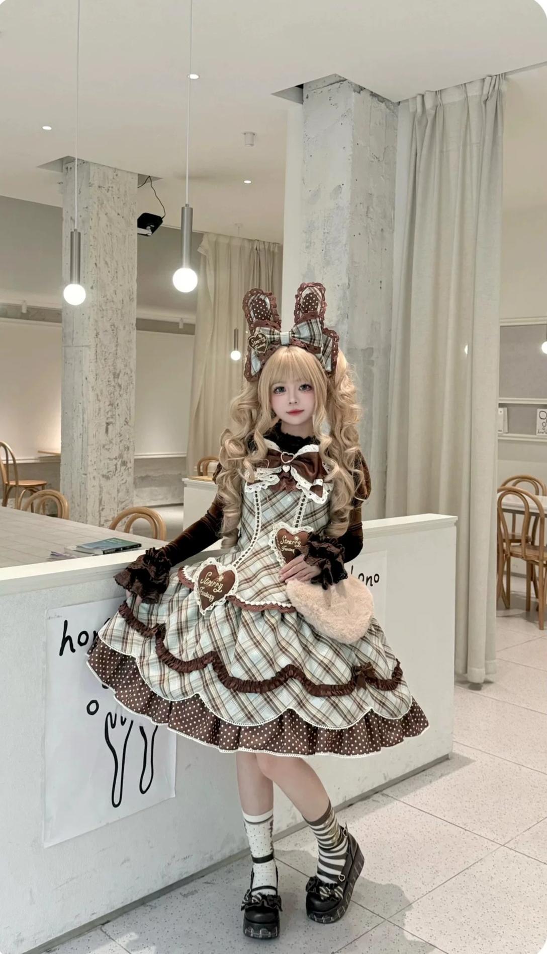 Shibuya Sweetheart - Plus Size Old School Lolita Plaid JSK & OP Dress