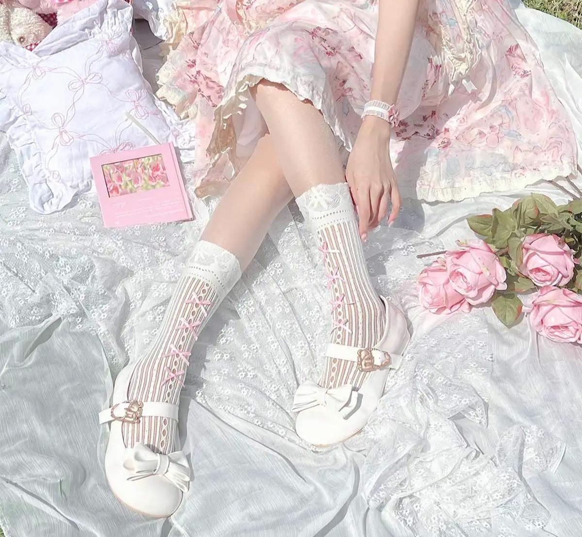Sheep Puff - Hug Bear - Sweet Lolita Heel Shoes Bear Metal Buckle Bow Shoes 35 Patent Leather White - Low Heel
