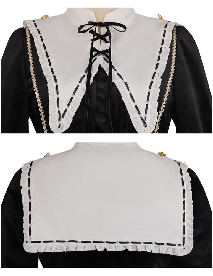 (BFM)YingLuoFu~College Style Lolita Cape Gold Embroidery Cloak Set   