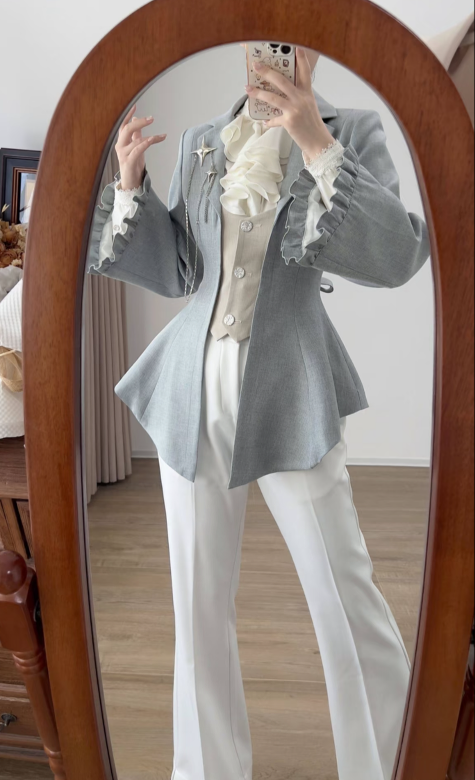Pemberley Manor - Classic Lolita Slim Fit Coat, Notched Lapel Collar 45971:869958