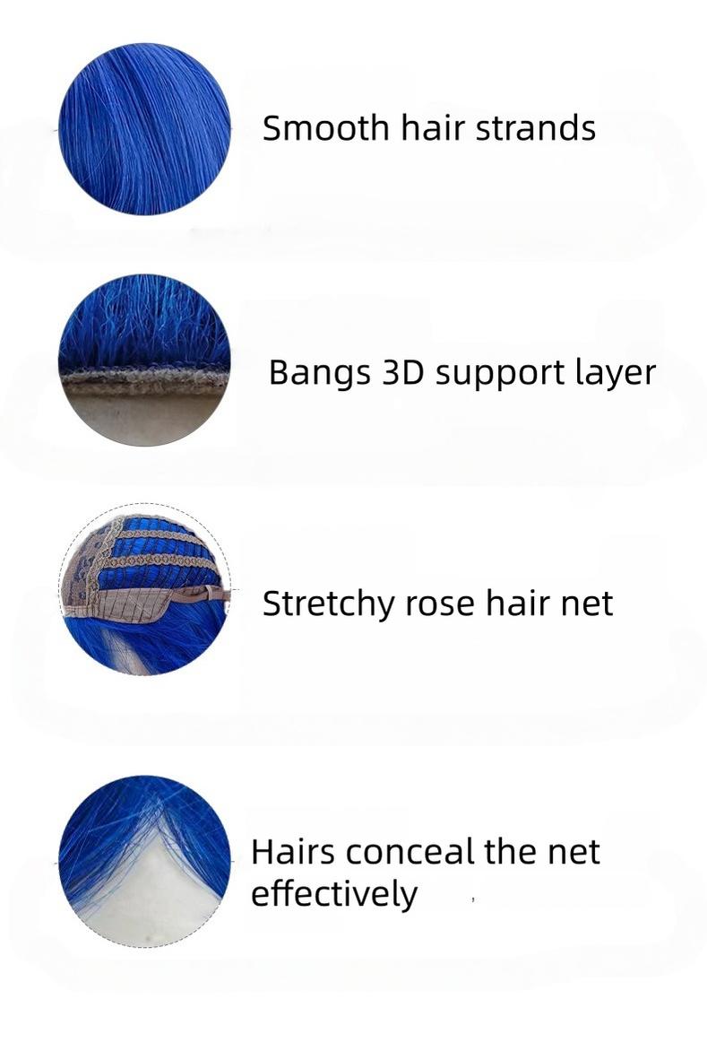 Blue Gothic Lolita Wig, Layered Curly Style 45532:851879
