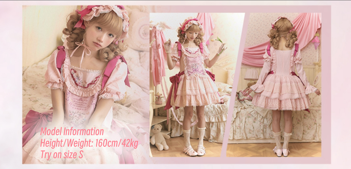 Mewroco~Flower Letter~Sweet Lolita OP Dress Doll Sense Embroidered Dress 29112:395674
