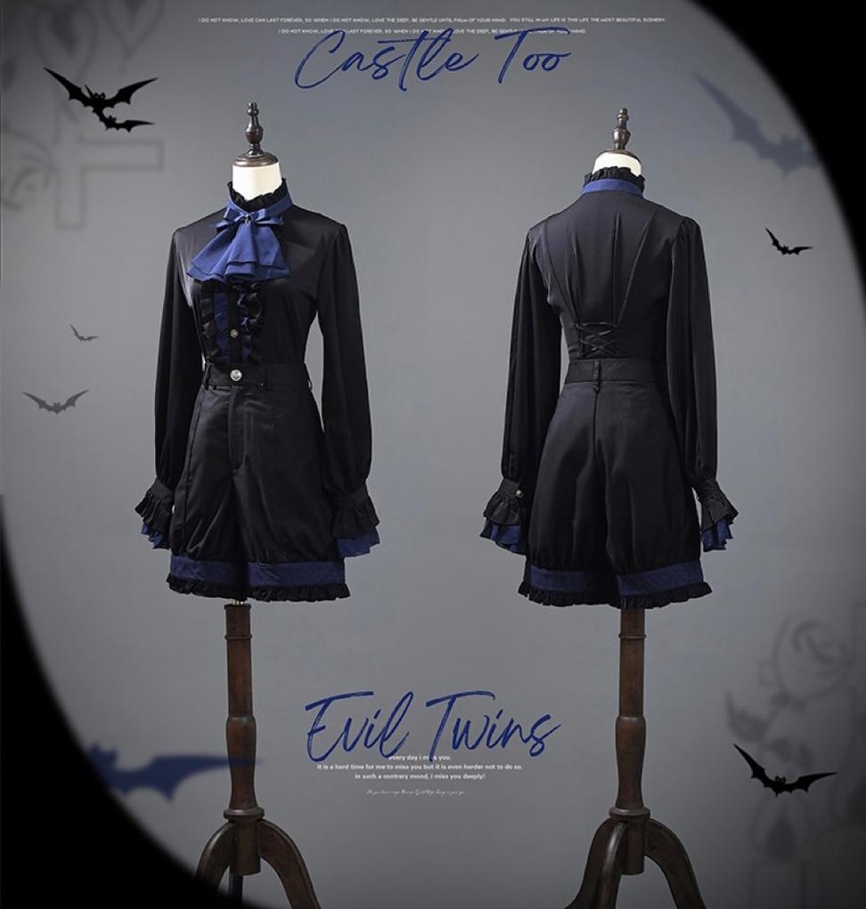 CastleToo - Evil Twins - Ouji Lolita Dress Lolita Vest Shirt Shorts Skirt Set