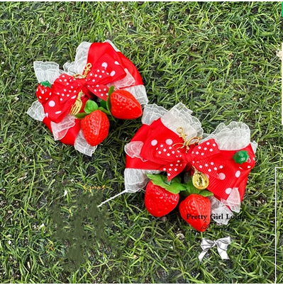 Pretty Girl Lolita~ Sweet Lolita Red Strawberry Headdresses a pair of side clips  