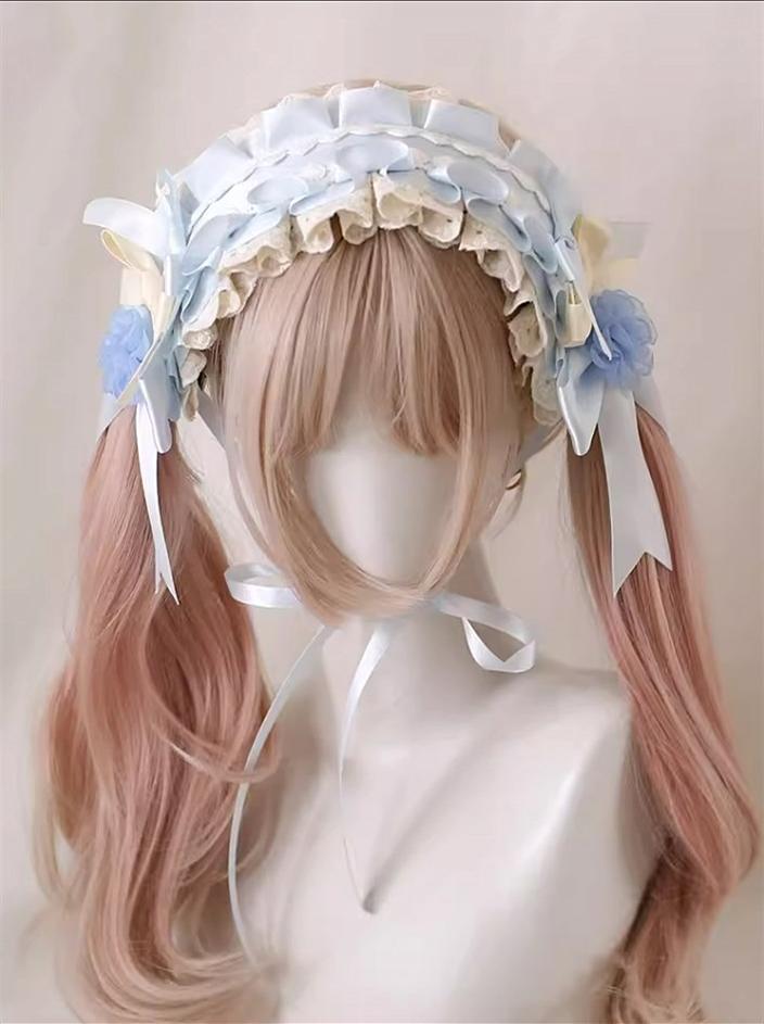 Xiaogui - Four Seasons Floral - Sweet Lolita Headdress Bow KC Lace Cuffs