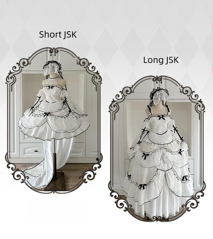 Daydream Whisper - Layered Poem - Wedding Sweet Plus Size Lolita JSK Dress Set 44159:797521
