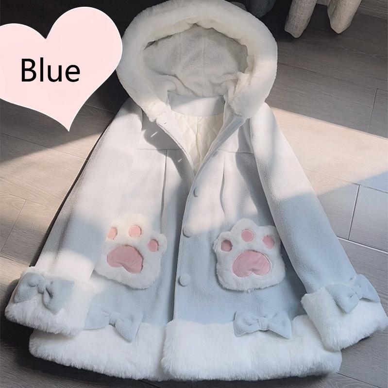 ZhiJinYuan~Calico Cat~Kawaii Lolita Plush Coat Lovely Warm Winter Coat