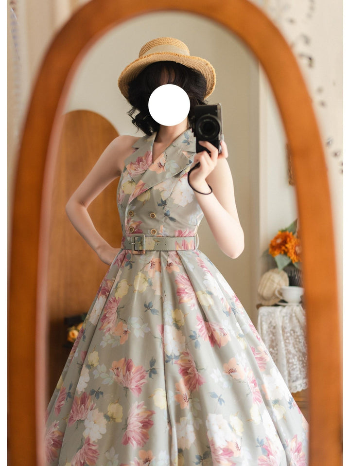 Forest Wardrobe - Afternoon Forest - Vintage Lolita Halter-neck JSK Dress in French Style