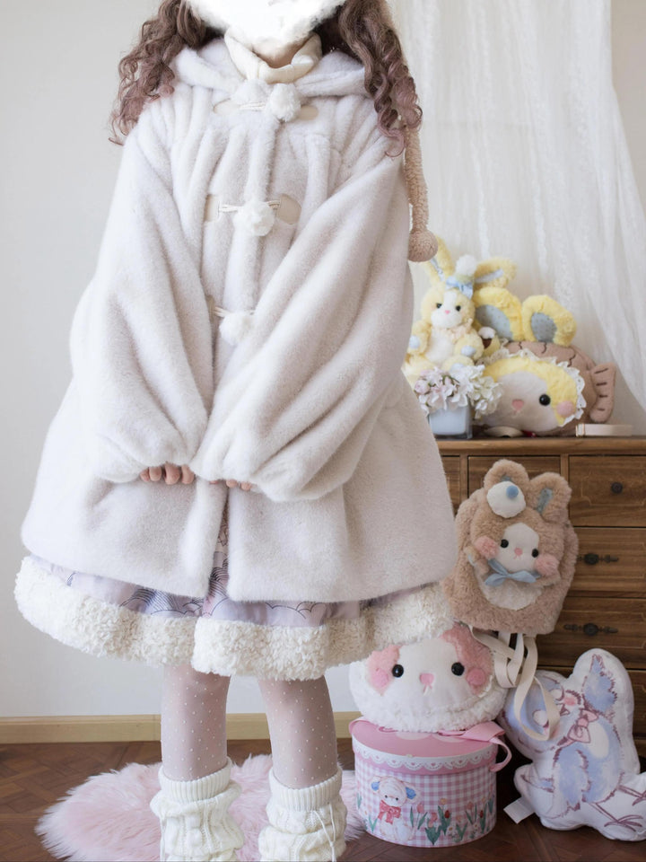 MIST~Cream Cheese~Winter Kawaii Lolita Overcoat Thickened Hooded Loose Outwear