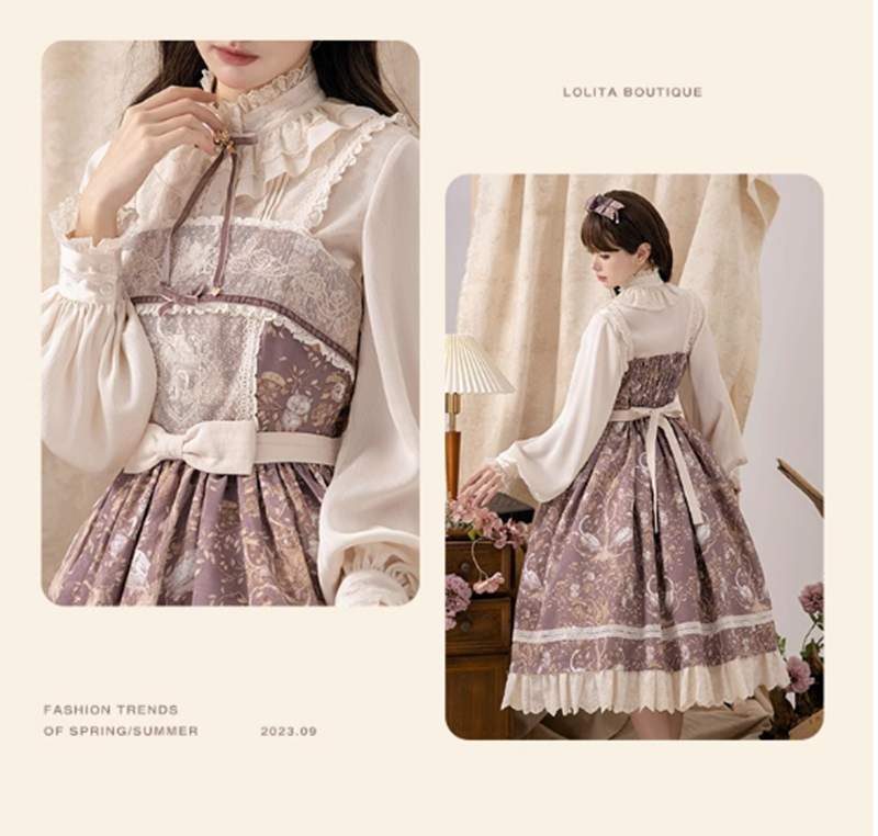 (Buyforme)NyaNya~ Lapland Forest~ Lolita Elegant Vintage Floral JSK OP Dress   