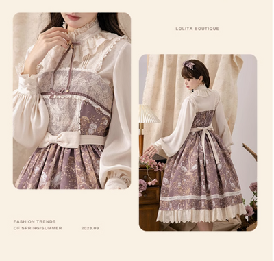 (Buyforme)NyaNya~ Lapland Forest~ Lolita Elegant Vintage Floral JSK OP Dress   