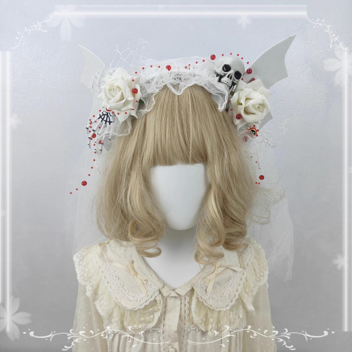Cocoa Jam - Halloween Gothic Lolita Accessories, White Bride Style 43903:789544