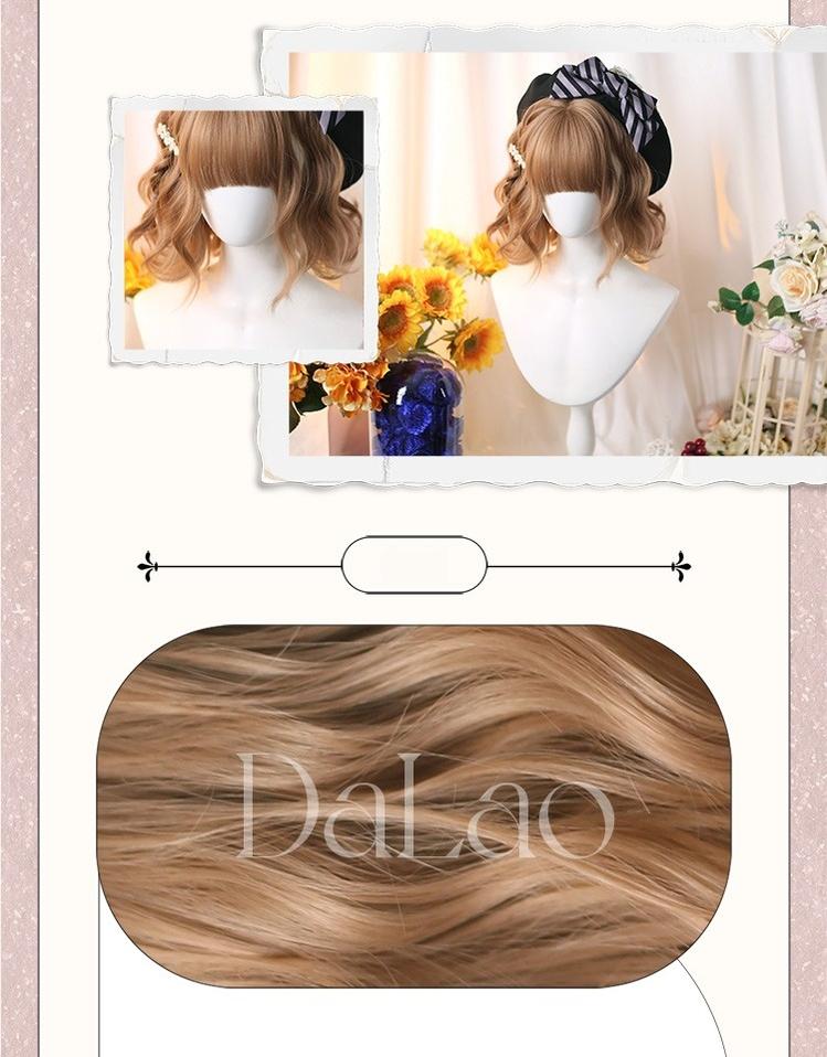 Dalao Home~Kawaii Short Curly Lolita Wig with Bangs