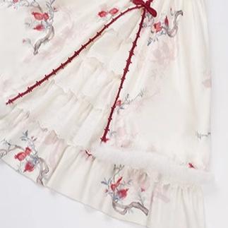 With PUJI~Pomegranate~Winter Chinese Style Lolita Knit Cardigan JSK   