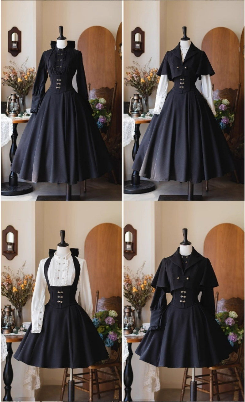 Forest Wardrobe - Vintage Lolita Fishbone Halter SK, Autumn Jacket 39620:634402