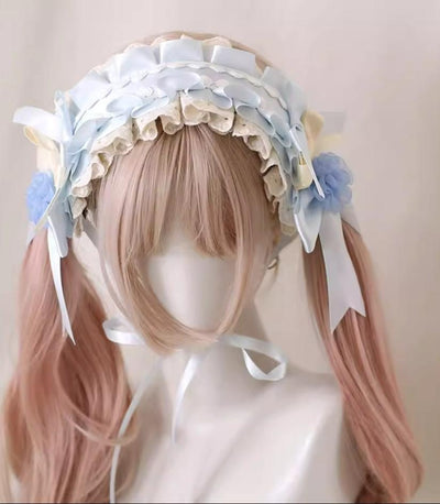 Xiaogui~Four Seasons Floral~Sweet Lolita Headdress Bow KC Lace Cuffs   