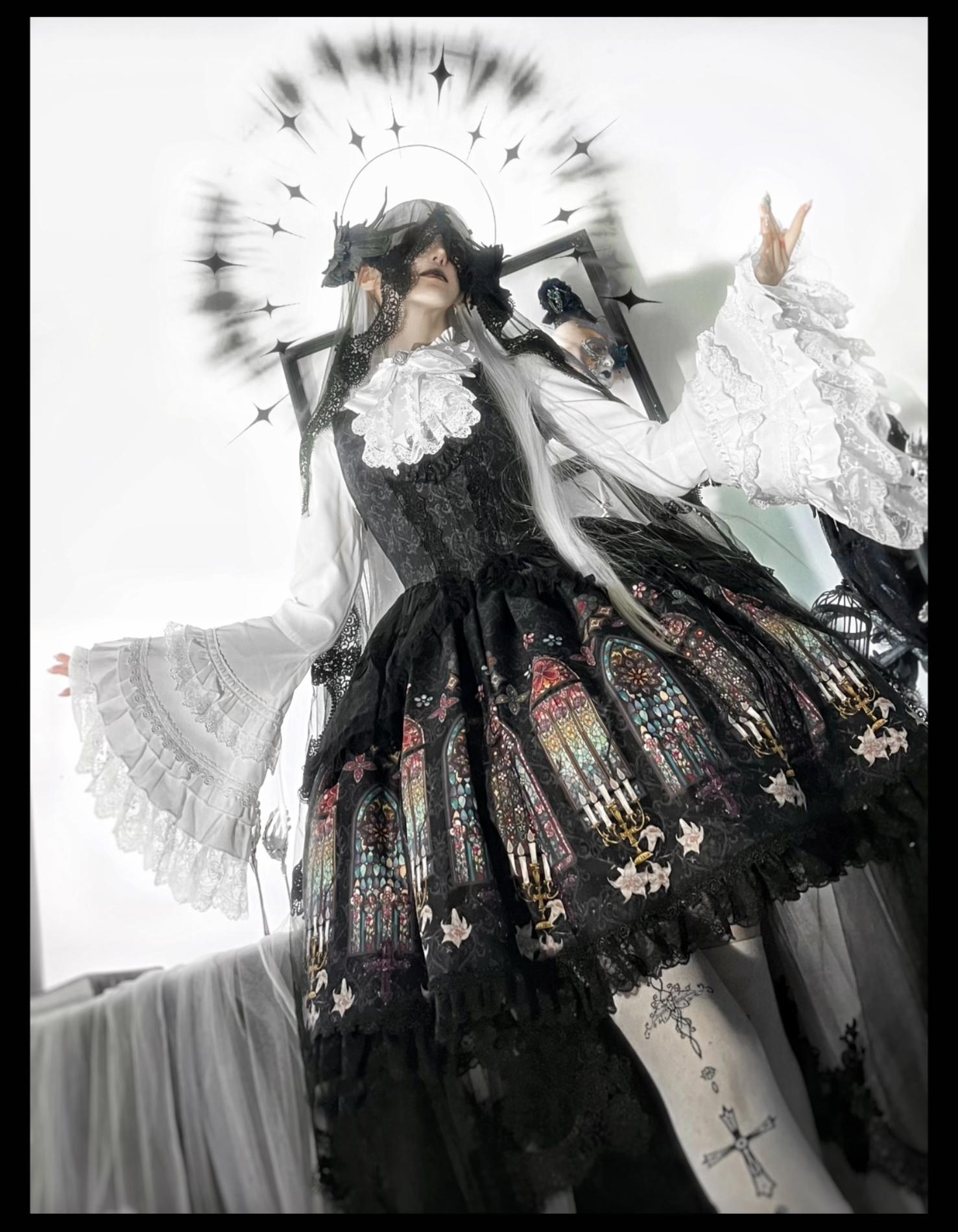 Gothic Lolita JSK Dress & Blouse Set, Stained Glass Print 45793:862638