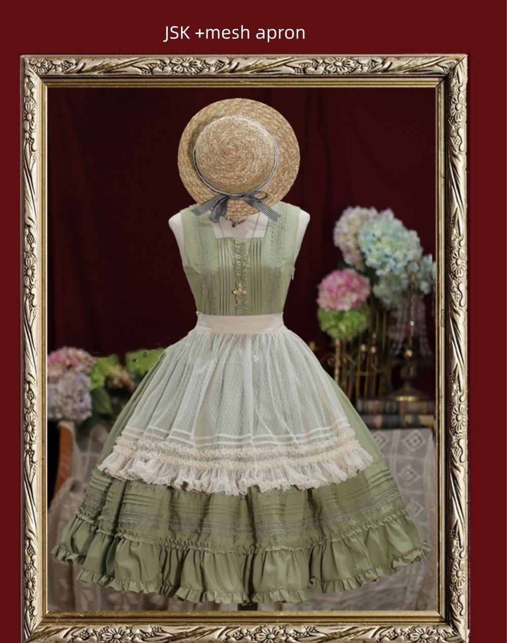 Tiny Garden~Nocturne Reminiscence~Elegant Lolita JSK Dress Multi-Wear Apron Dress Set   