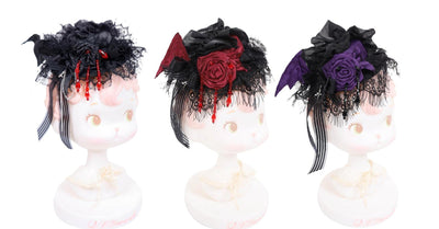 LittlePlum~Gothic lolita JSK Dress Solid Color S Red · Top Hat 