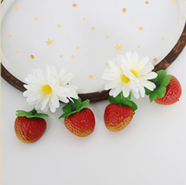 Xiaogui~Sweet Lolita Hair Pin Flower Strawberry Shaped a pair of gradient flowers hair pins  