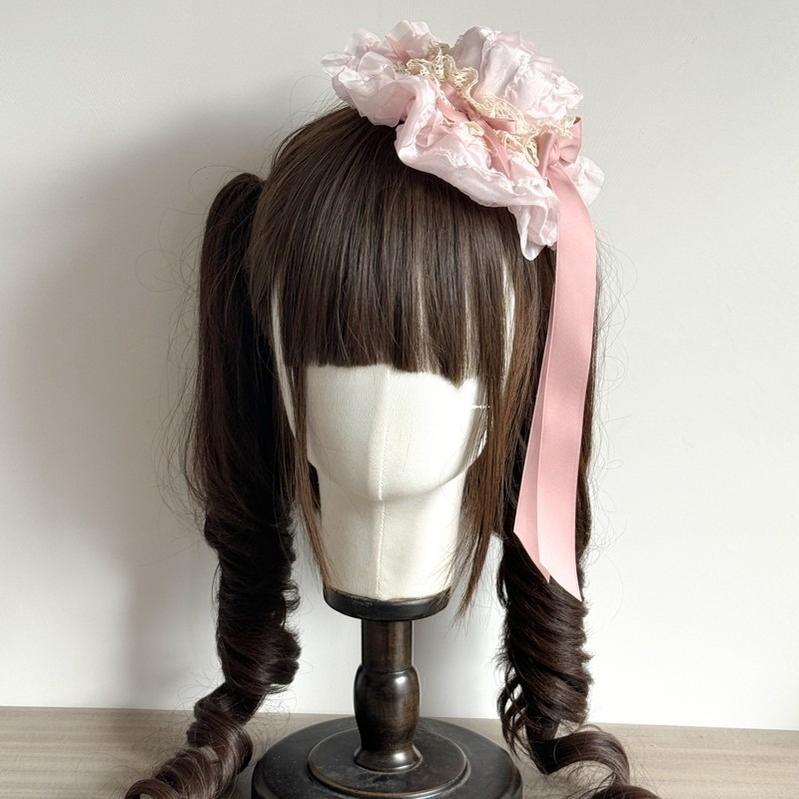 MAID - Spring of Mist - Sweet Lolita Bow Hairclip Bowler Hat KC Pink Small Bowler Hat Only